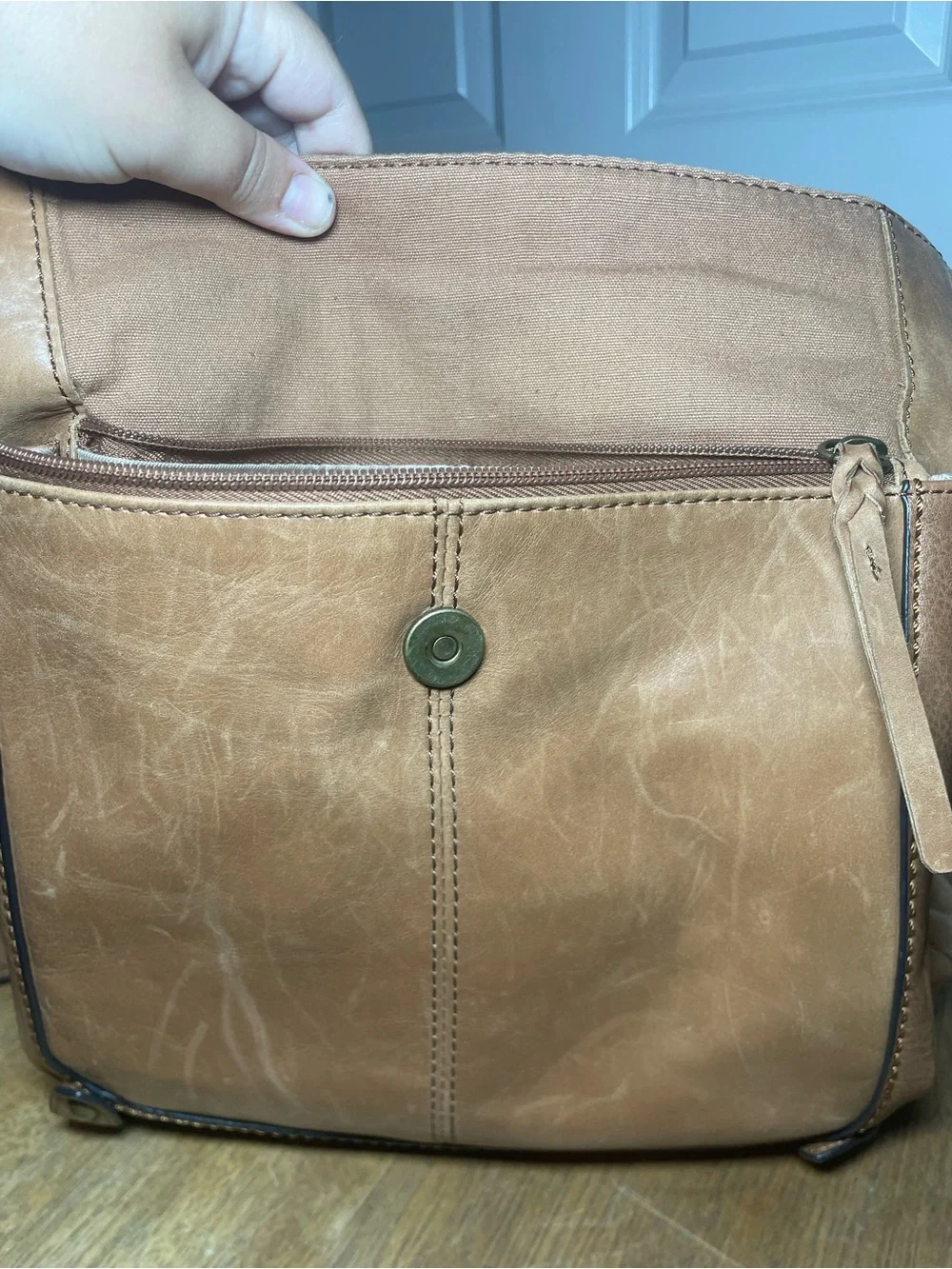 The Sak Leather Backpack Purse Brown Embossed Convertible Crossbody Boho